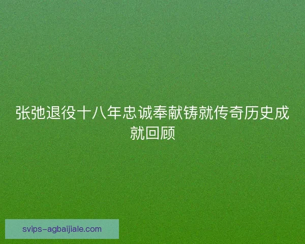 张弛退役十八年忠诚奉献铸就传奇历史成就回顾
